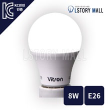 LED 벌브램프 8W/E26 (주광색)